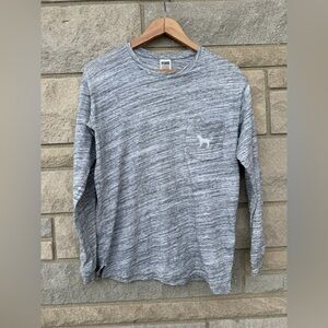 Victoria’s Secret PINK gray long sleeve T-shirt gray and white size XS Bling